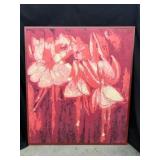 Abstract Floral Artwork on Canvas, 23' x 26'