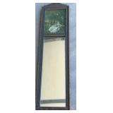 Rectangular Framed Mirror With Decorative Top Pane