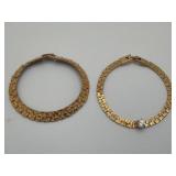 Gold Plated Bracelets - One With White Stone