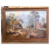 Signed Leonard Borman Oil on Board Landscape, 41'