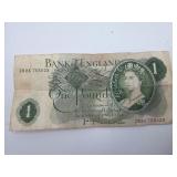 Bank of England One Pound Note, Elizabeth II Portr