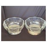 9-Inch Glass Bowls with Silver-Plated Bases