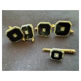 10K Gold Cuff Links W/Diamonds