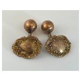 Antique Gold-Tone Engraved Cuff Links
