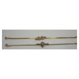 Gold-Tone Bracelets With Gemstone and Rhinestone A