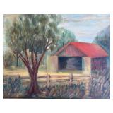 Framed Oil on Board Landscape, 27.5' x 2.5' x 23.5