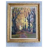 Signed Leonard Borman Oil on Board Painting with F