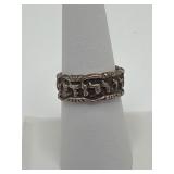 Sterling Silver Hebrew Scripture Ring-Size 8