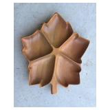 Wooden Leaf-Shaped Divided Serving Tray