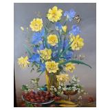 Signed Leonard Borman Oil on Board Still Life
