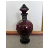 Mid-Century Murano Amethyst Glass Decanter with St