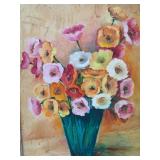 Lillian Burgher Signed Oil on Board 'Poppies'