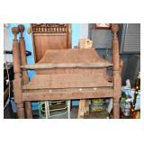 Vtg Solid Wood Full Size Rope Bed