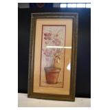 Framed Red Perinneal Artwork