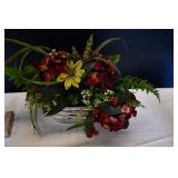 Faux Floral Arrangement in Tin
