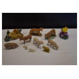 Lot of Ceramic & Plastic Animal Figures