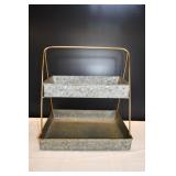 Galvanized Metal Two Tier Serving Rack