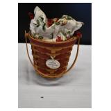 Longaberger Peppermint Stripe Basket w/ Liner