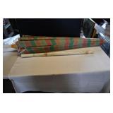 Vtg Mesh Patio Umbrella w/ Stand