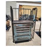 New Atlanta Dairies Metal Rolling Rack W/ Toolbox