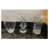 Crystal Decorative Vase Trio