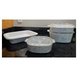 CorningWare Vtg Floral Bakeware Set