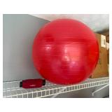 Red Exercise Ball and Accessories