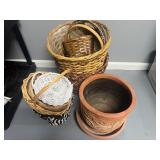 Woven Baskets and Planter