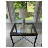Glass-Top Table 28ï¿½ï¿½x23ï¿½ï¿½x23.5ï¿½ï¿½ w/Lamp
