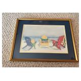 Framed Cara Roy Watercolor Artwork