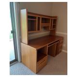 Wooden Desk with Hutch and Drawers