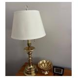Brass Lamp 29ï¿½ï¿½ W/Shade & Bowl