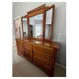 Vtg Wooden Dresser W/Mirror 68ï¿½ï¿½x19ï¿½ï¿½x79ï¿½ï¿½