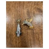Vtg Gold-Tone Cat & Hummingbird Broochesï¿½. ï¿½ ï¿½.75ï¿½