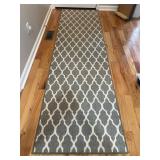 2 Gray Geometric Pattern Runner Rugs