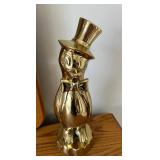 Brass Penguin Bank with Top Hat