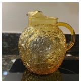 Amber Glass Textured Pitcher
