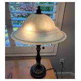 Vtg Brass & Glass Table Lamp 26ï¿½ï¿½