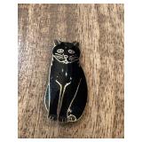 Vtg Black Cat Enamel Pin Broochï¿½1.25