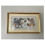 Framed Cross-Stitch of Catsï¿½20ï¿½12.5