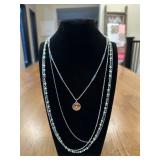BR Multi-Strand Silver-Toned & Beaded ï¿½Necklaceï¿½18