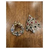 Vtg Rhinestone Holiday Broochesï¿½2ï¿½