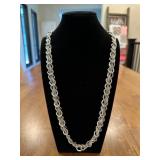 Silver-Tone Braided Chain Link Necklaceï¿½15ï¿½