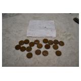 Lot of 18 Wheat Pennies