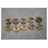 Presidential $1 Coins x 10