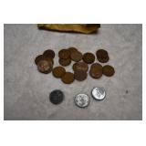 Wheat & 3 1943 Steel Pennies