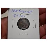 1954 Roosevelt Silver Dime