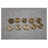 Presidential $1 Coins x 10os