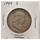 1949-S Franklin Silver Half Dollar Coin