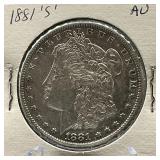1881-S Morgan Silver Dollar AU